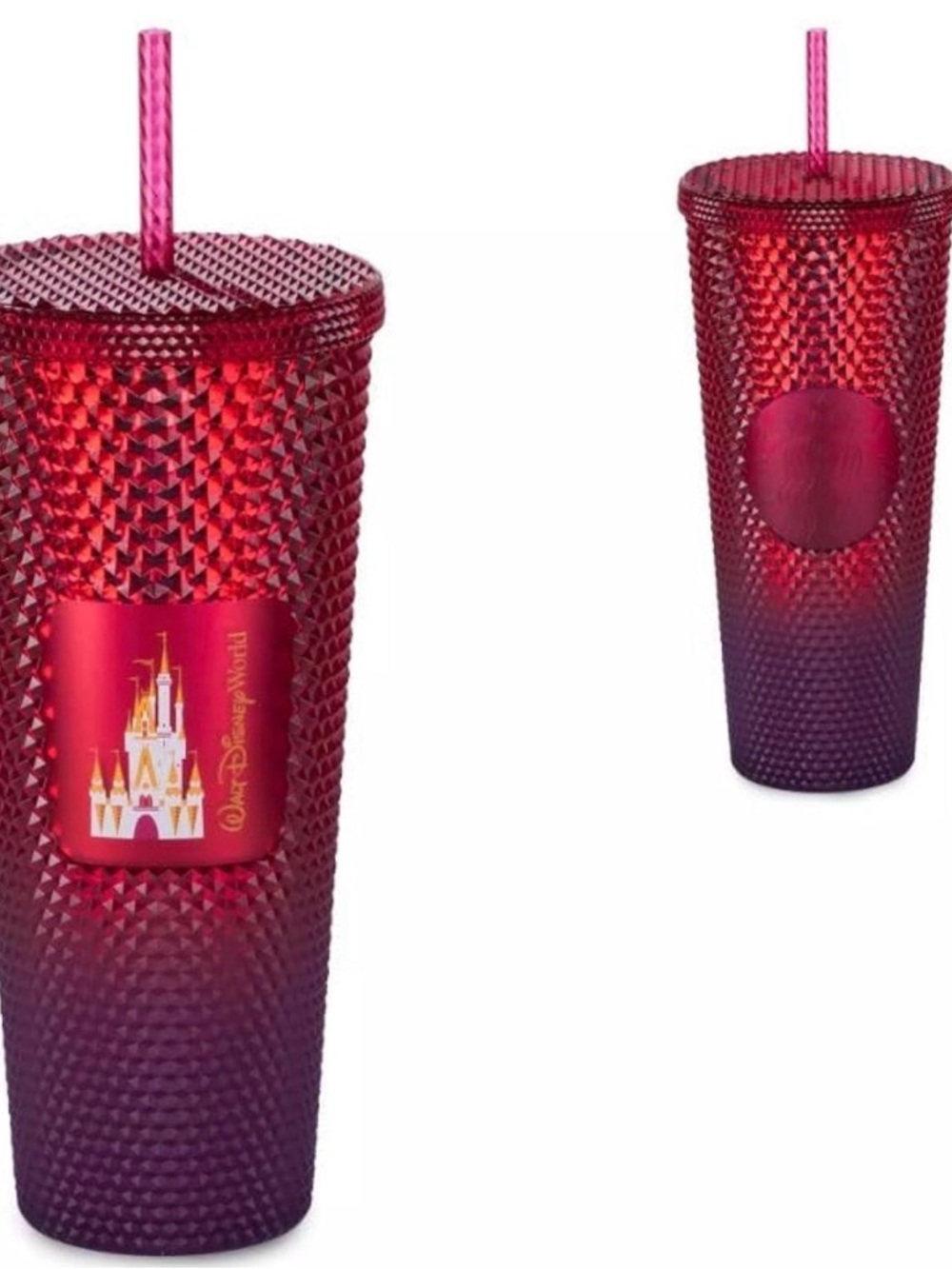 Disney Red to Purple Studded Ombre Tumbler with Castle Emblem